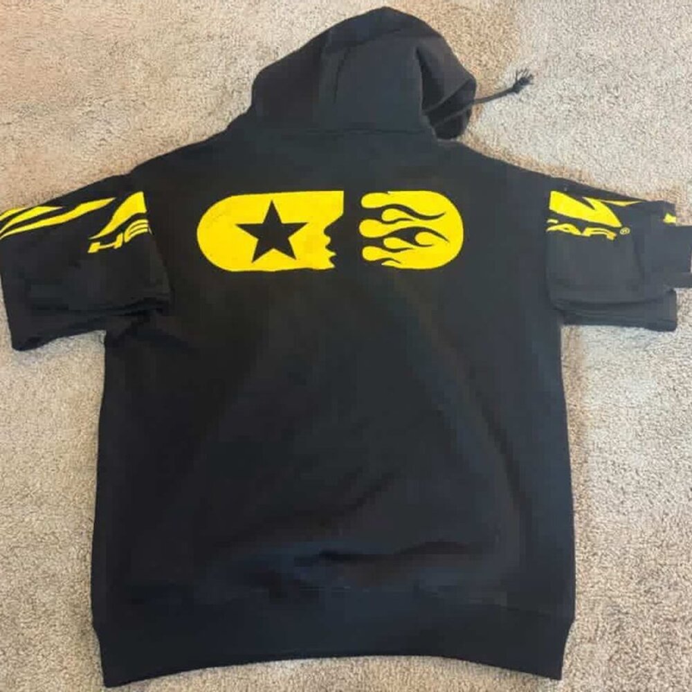Hellstar Hoodie Black Yellow Flame Star Medium